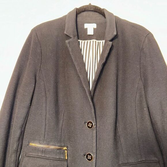 Chicos Women’s Solid Black Blazer Jacket Size 2 (Large) - Picture 3 of 11